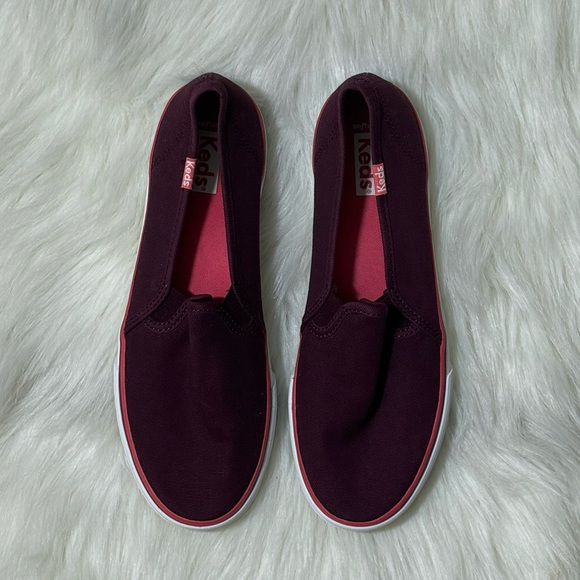 Keds Double Decker Slip On Sneaker Softerra Burgundy - Picture 2 of 7